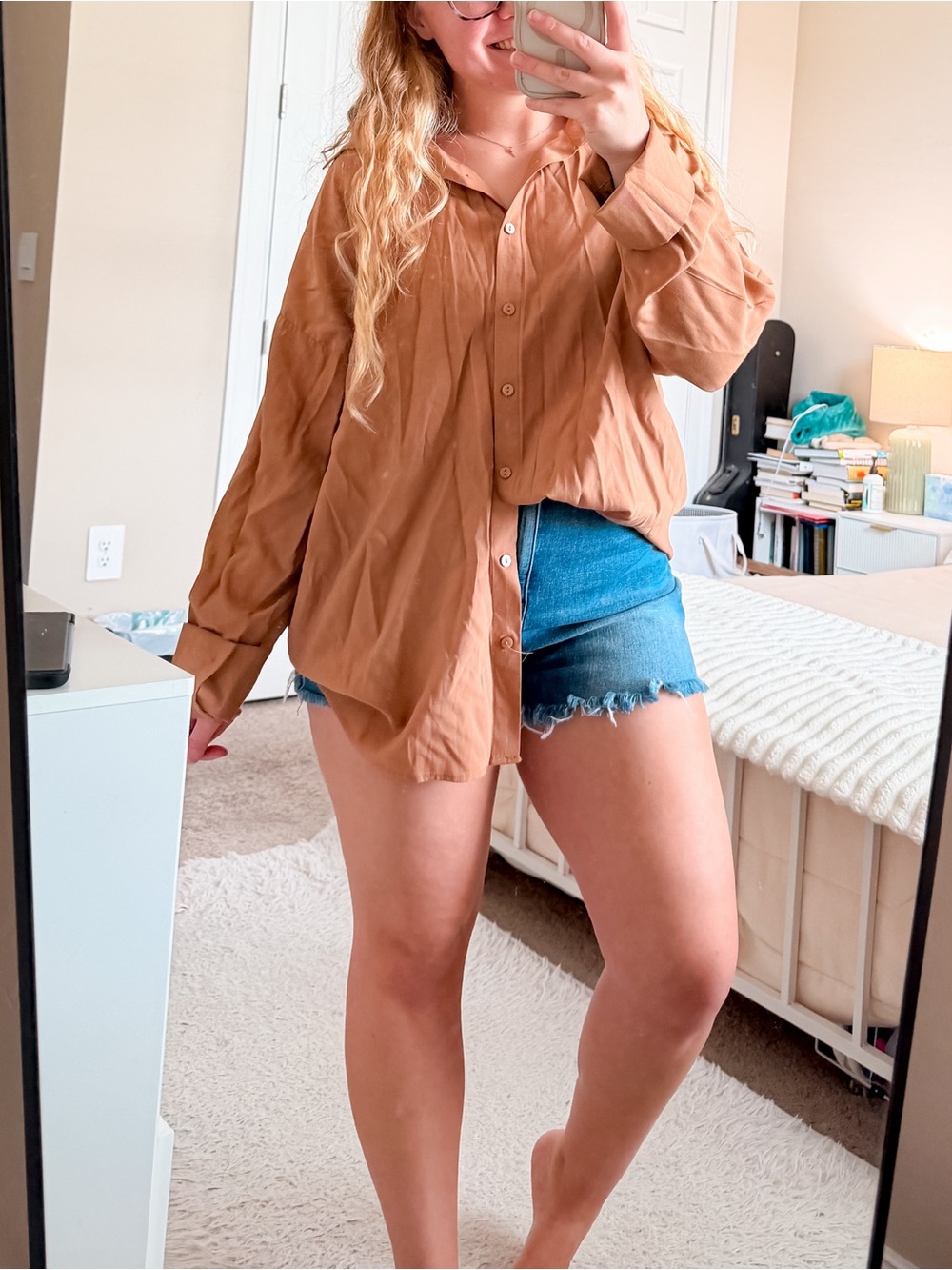 Princess Polly Light Tan Button-Front Shirt Jacket
